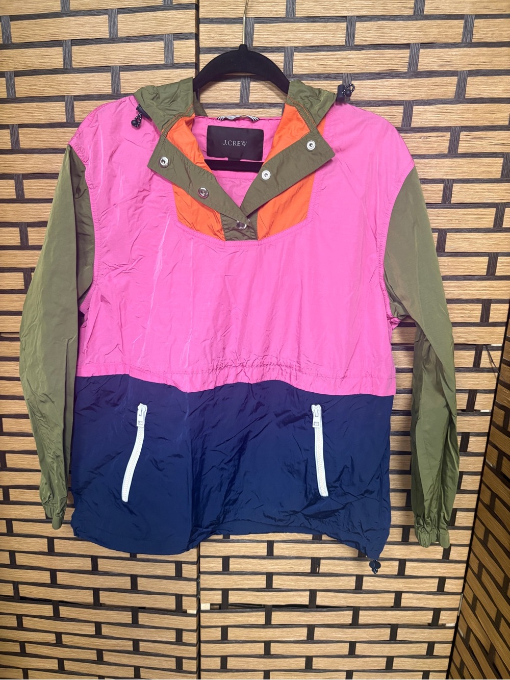 J. Crew color block windbreaker size small